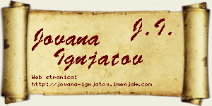 Jovana Ignjatov vizit kartica